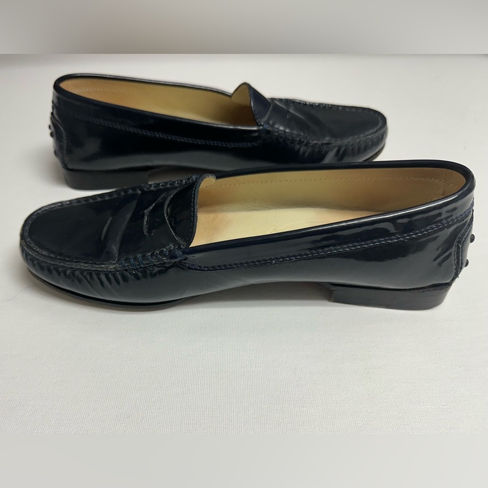 Tod's Gommino Women's Navy Patent Leather Loafers